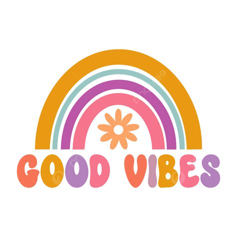 Good Vibes Design For Printing, Hippie Poster, Motivational Slogan, Retro T Shirt Design PNG and ...