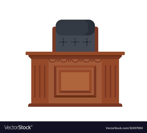 Workplace judge wooden carved table and a Vector Image