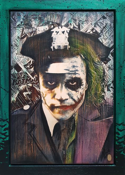 The Joker (Heath Ledger) by Rob Bishop, Art on Wood - CLK Art