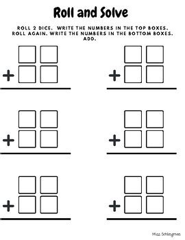 Roll and Solve Addition and Subtraction by Miss Schlingman | TPT