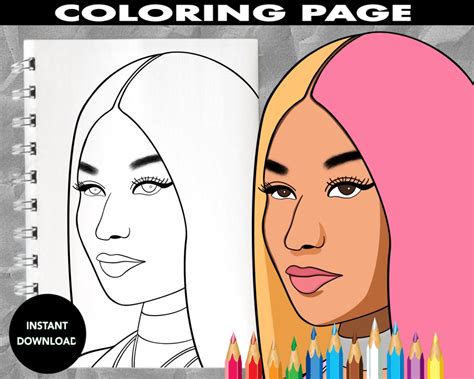 Nicki Minaj Coloring Page Instant Download Coloring Sheet Digital - Etsy