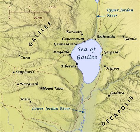 Sea Of Galilee Map Sea Of Galilee Bible Mapping Map | Images and Photos ...