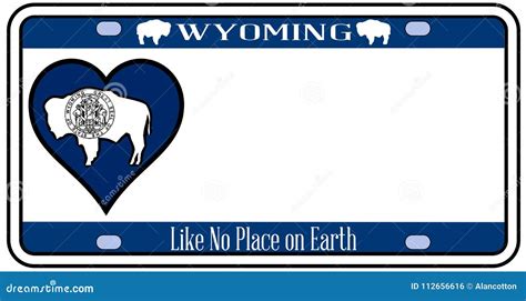 Wyoming State Flag License Plate Stock Vector - Illustration of drawing ...