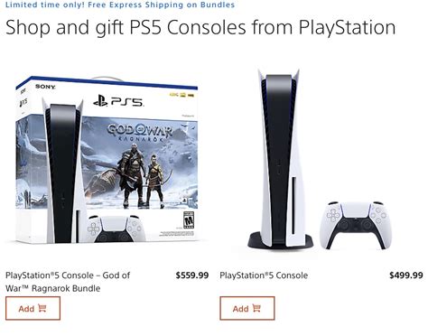 Sony direct has PS5 GoW bundles and disk editions available… : r ...