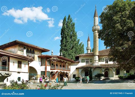 The Main Courtyard of the Palace of the Crimean Khan Editorial Image - Image of crimean, minaret ...