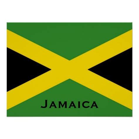 Jamaican Flag with Jamaica Word World Flags Poster | Zazzle | Flags of the world, Jamaican flag ...