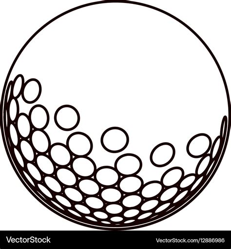 Black silhouette with golf ball Royalty Free Vector Image