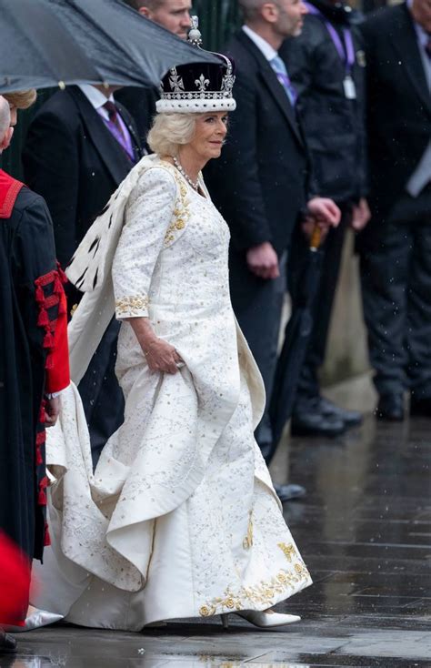 Queen Camilla embroidered these secret names onto her coronation dress | HELLO!