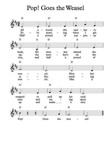 Free Lead Sheet – Pop! Goes The Weasel – Michael Kravchuk