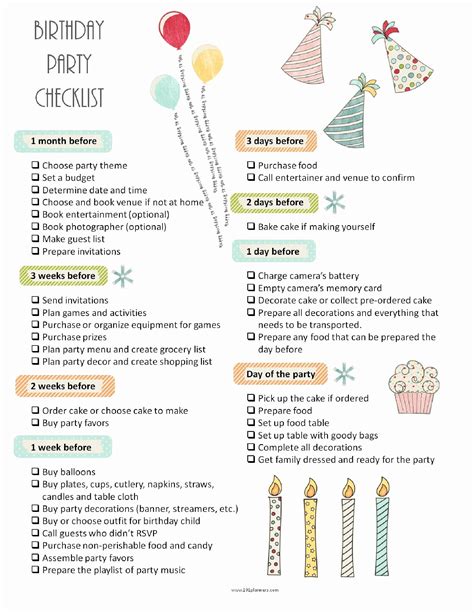 Party Planning Checklist Printable Inspirational 26 Life Easing Birthday Part… in 2020 ...