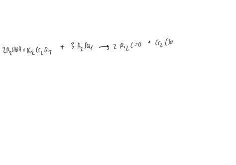 SOLVED: 1.1. Write balanced equation for the dichromate oxidation of a ...