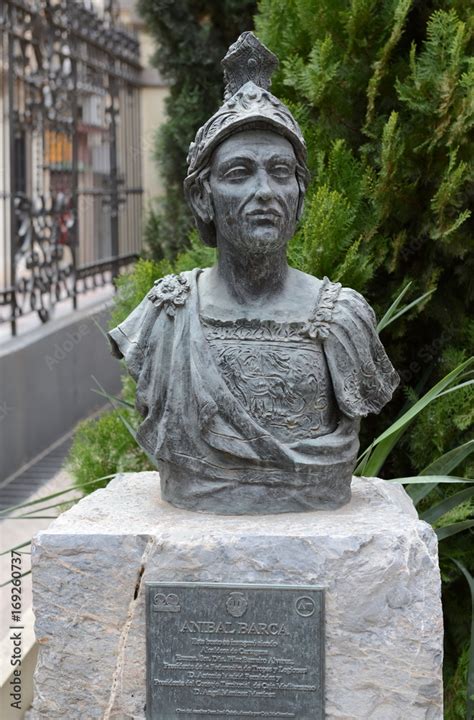 Modern bust of Hannibal Barca in Cartagena Stock Photo | Adobe Stock