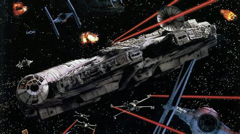 HD Wallpaper of the Millennium Falcon in Star Wars: Return of the Jedi