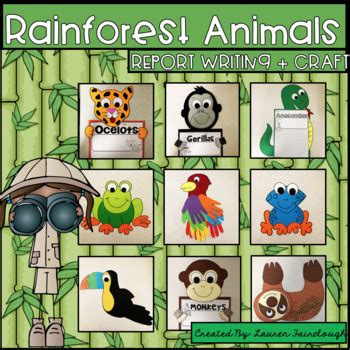 Rainforest Animal Writing and Craft by Lauren Fairclough | TPT