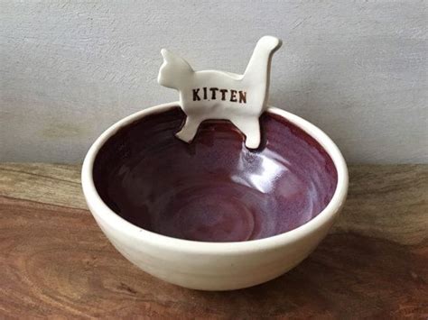 Personalized Cat Bowl, Handmade Ceramic Cat Dish, Ceramic Pet Bowl ...