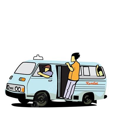 Ilustrasi Vektor Transportasi Umum, Mobil Penumpang, Angkutan, Mobil ...