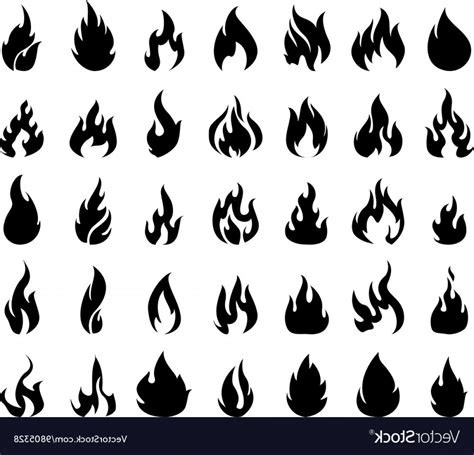 Fire Silhouette Vector at Vectorified.com | Collection of Fire ...