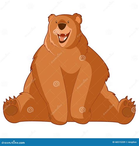 Funny cartoon bear stock vector. Illustration of painting - 68315209