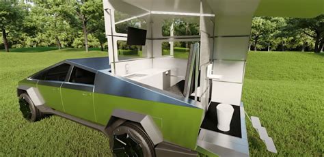 Telescopic camper makes Tesla's Cybertruck an all-electric tiny cabin