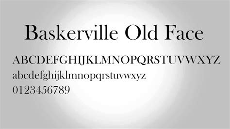 Baskerville Old Face Font - YouTube