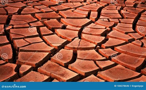 Desert. Aerial View of a Beautiful Cracks in the Ground. Texture, Deep Crack. Effects of Heat ...