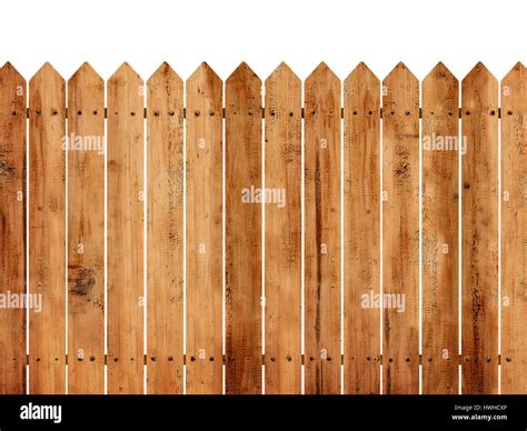 Wooden fence background isolated over white background Stock Photo - Alamy