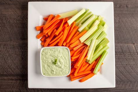 Green Dip with Carrots and Celery Stock Image - Image of curd ...