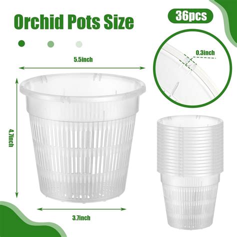 36 Pcs Orchid Pots with Holes Drainage Plastic Flower Plant Pot for Repotting... | eBay