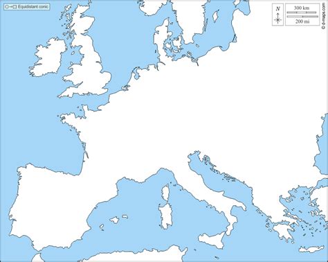 Western Europe free map, free blank map, free outline map, free base ...