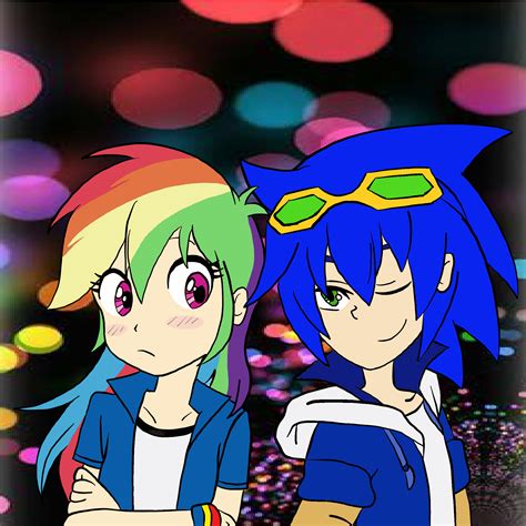 Human Sonic and Rainbow Dash | Cartoon art styles, Cartoon art, Anime