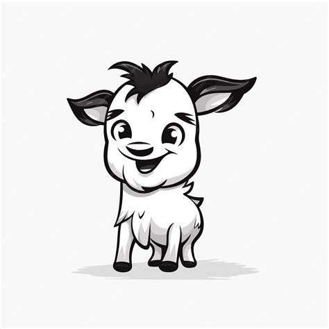 Premium Vector | A white and black goat cartoon character