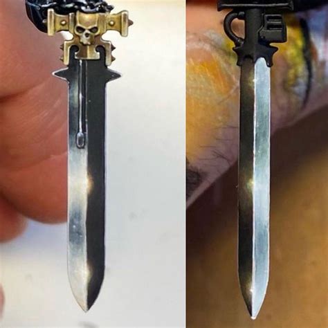 Some Space Marine swords I’ve recently painted. : Warhammer40k