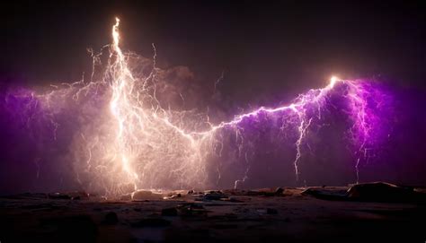 Premium Photo | Purple lightning storm