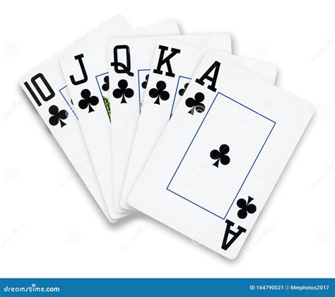 Poker Cards Straight Flush Clubs Hand - Isolated Stock Image - Image of casino, colorful: 164790021