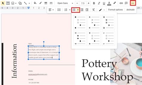 Method to Add Bullet Points in Google Slides