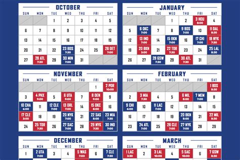 76ers Printable Schedule 2023-24