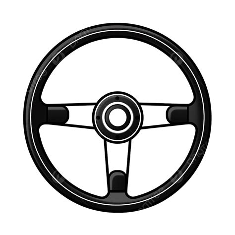 Steering Wheel In Line Art Simple Black Steering Wheel Outline Png Illustration, Steering, Wheel ...