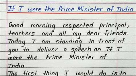 If I were the prime minister of India speech - YouTube