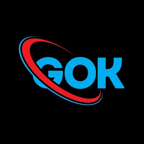 gok-logo. gok brief. gok brief logo ontwerp. initialen gok logo gekoppeld aan cirkel en ...