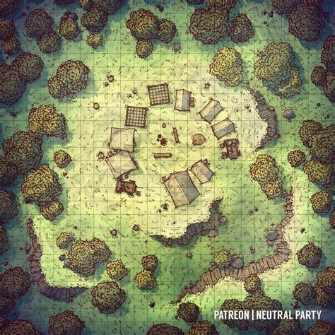 [OC][Art] Bandit Camp in the Woods : DnD | Fantasy map, Dnd world map ...