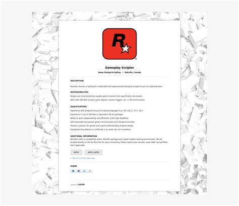 Position At Rockstar Toronto - Rockstar Games Bangalore Transparent PNG - 600x900 - Free ...