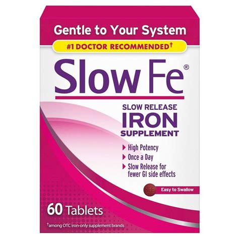 Slow Fe Slow Release Iron Supplement Tablets - 60ct | Iron supplement, Supplements, Fe iron