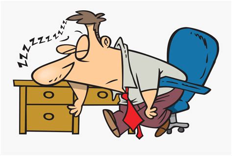 Clipart Exhausted Man Dozing At His Desk - Tired Clipart , Free Transparent Clipart - ClipartKey