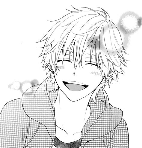 Anime guy || Black&White Anime Boy Smile, Smile Drawing, Guy Drawing ...