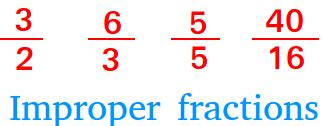 Improper Fractions Definition