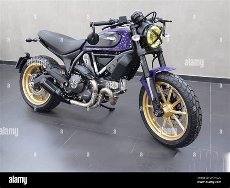 Ducati Scrambler motorcycle: Icon model, with custom paint in purple ...