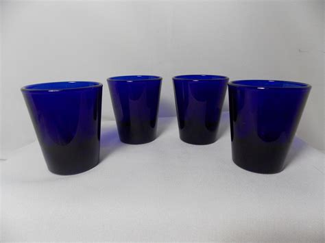 Vintage Cobalt Blue Shot Glasses from mapricesattic on Ruby Lane