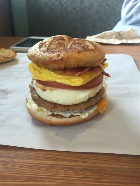 Bacon Egg McGriddle + Ham + Sausage + More Egg + Cheese + Egg White ...