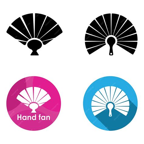 Premium Vector | Hand fan icon vector template illustration logo design