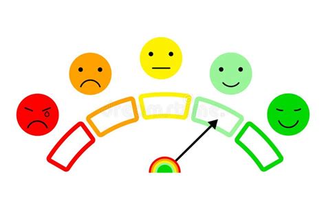 Five Color Faces Feedback/Mood. Set Five Faces Scale - Smile Neutral Sad - Isolated Vector ...